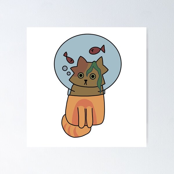 Item preview, Astrocat the cat, transparent background version designed and sold by Artelily.