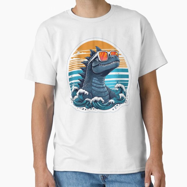 Vista previa del artículo con la obra «Genial caricatura de Godzilla con gafas de sol», diseñado y vendido por lefterishalkida.