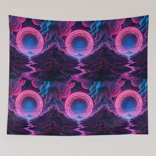 Item preview, Surreal Psychedelic Elements Neon Colors Art designed and sold by ART ATTACK ZONE.