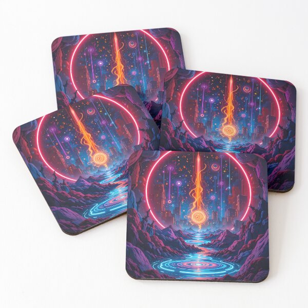 Item preview, World Psychedelic Visions Futuristic Elements Neon Colors Art designed and sold by ART ATTACK ZONE.