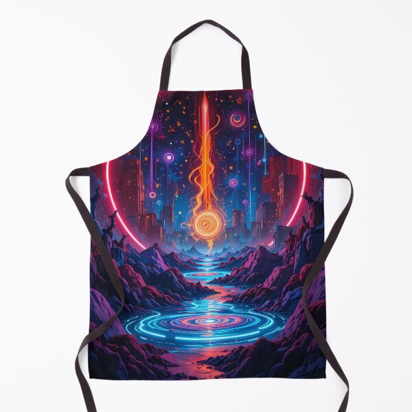 Item preview, World Psychedelic Visions Futuristic Elements Neon Colors Art designed and sold by ART ATTACK ZONE.