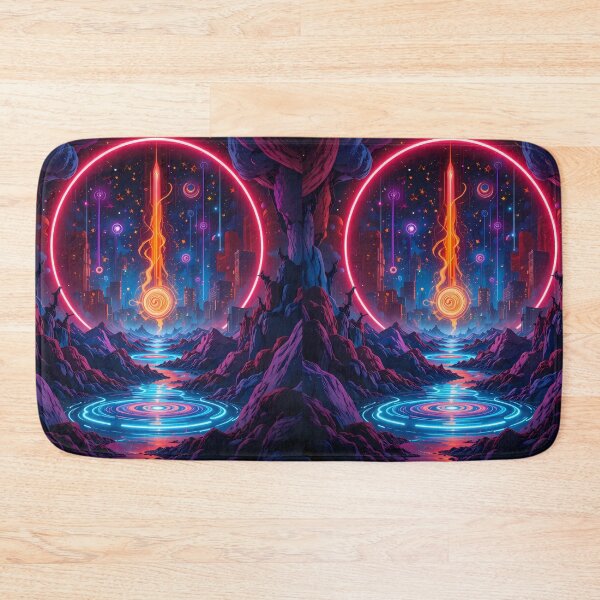 Item preview, World Psychedelic Visions Futuristic Elements Neon Colors Art designed and sold by ART ATTACK ZONE.