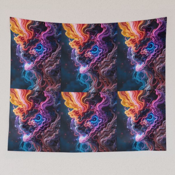 Item preview, Waves Psychedelic Visions Futuristic Elements Neon Colors Art designed and sold by ART ATTACK ZONE.