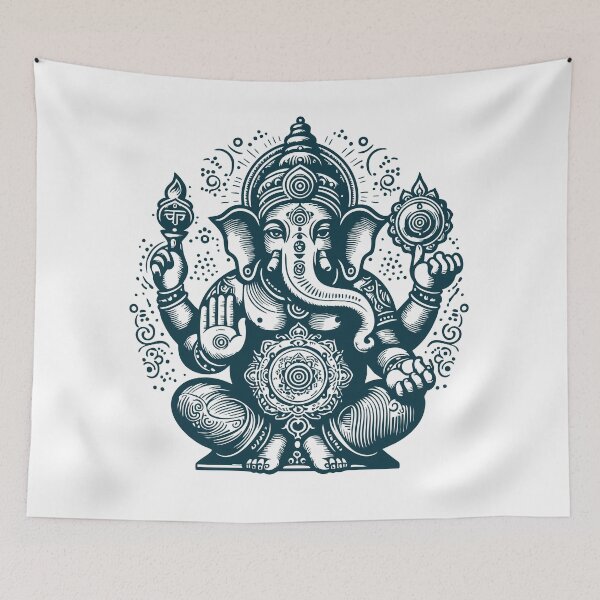 Item preview, Seated Ganesha with Chakras on body designed and sold by ZOXOFO.