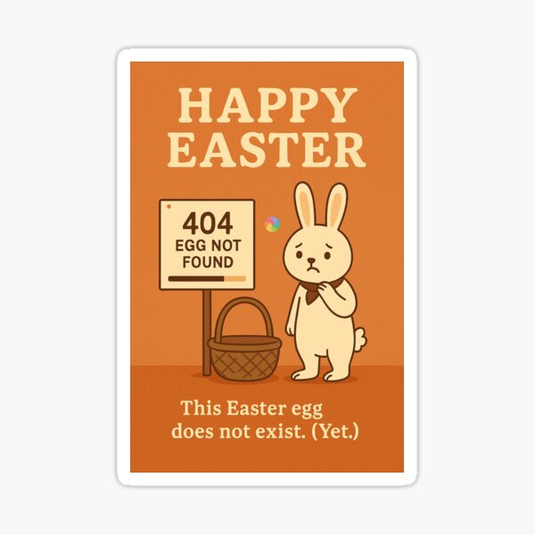 Artikel-Vorschau von Lustige Osterkarte – 404 Ei nicht gefunden | Coder Bunny Web Dev Humor, designt und verkauft von lexdzns.