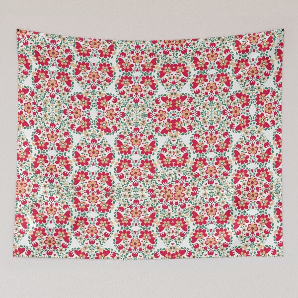 Item preview, Easter Floral Heart Pattern  Seamless Folk-Inspired Spring Design designed and sold by ArtDesignTp.