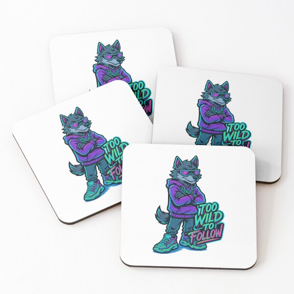 Item preview, Too Wild To Follow – Urban Wolf Neon Design | Rebel Sticker designed and sold by Kevora Studio.