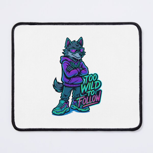 Item preview, Too Wild To Follow – Urban Wolf Neon Design | Rebel Sticker designed and sold by Kevora Studio.