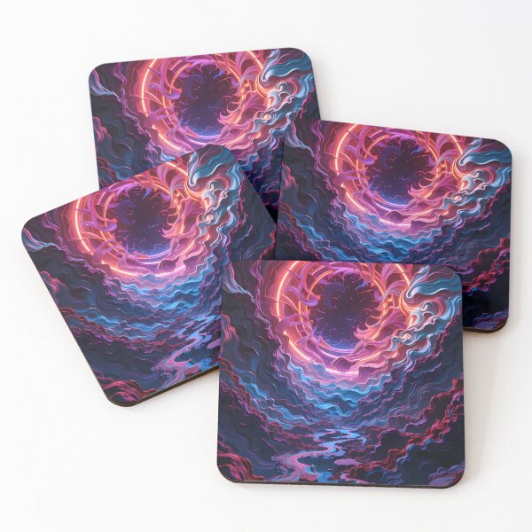 Item preview, Origin Visions Futuristic Elements Neon Colors Art designed and sold by ART ATTACK ZONE.