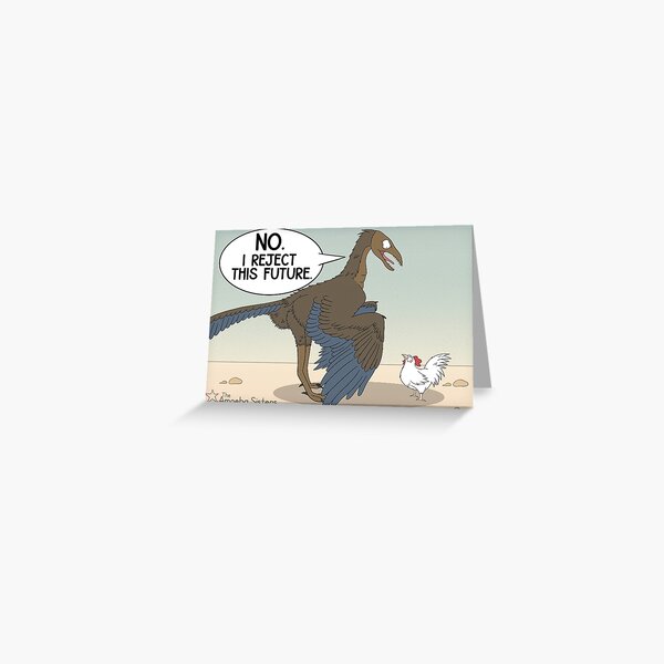 Dinosaur vs Chicken Greeting Card