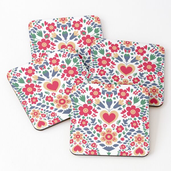 Item preview, Easter Floral Heart Pattern  Seamless Folk-Inspired Spring Design designed and sold by ArtDesignTp.