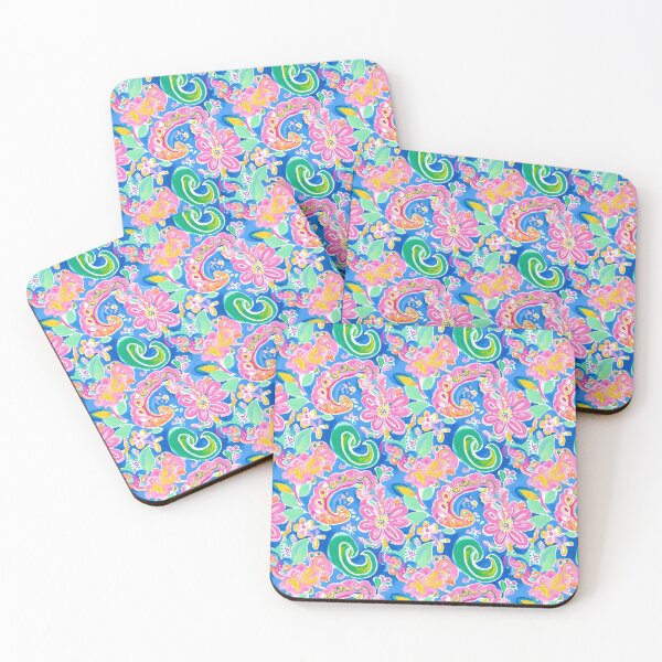 Item preview, Preppy Grandmillennial paisley in pink, blue, green, yellow designed and sold by SophieClimaArt.