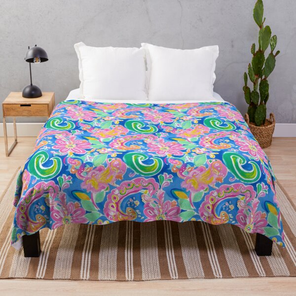 Item preview, Preppy Grandmillennial paisley in pink, blue, green, yellow designed and sold by SophieClimaArt.