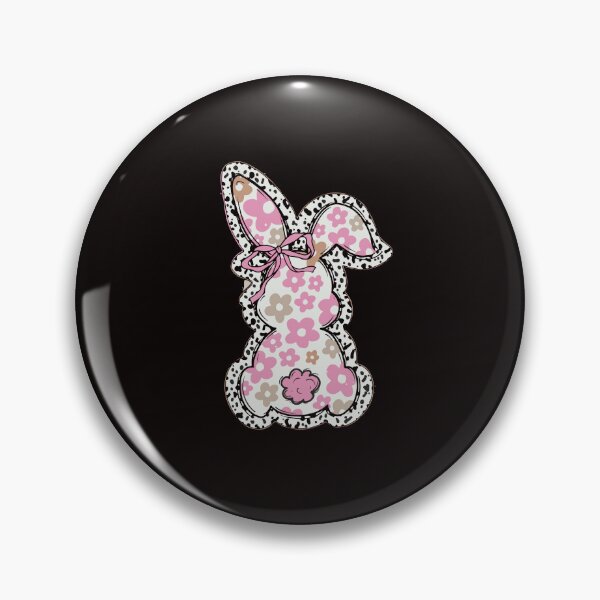 Item preview, Retro floral Easter Bunny, bunny coquette bow, easter, retro easter, happy easter, spring, dalmatian dot bunny  designed and sold by DesignDenDo ⭐⭐⭐⭐⭐.