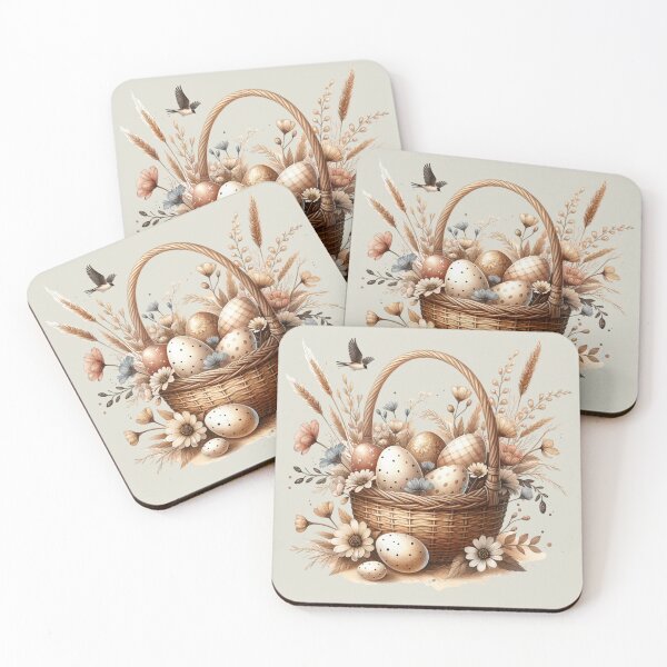 Item preview, Cute, Vintage basket, Easter eggs,  flowers, butterfly, pastell, romantic designed and sold by Coolparrotgirl.
