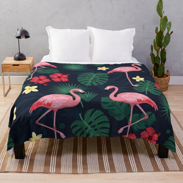 Item preview, Tropical Bright Flamingos Pattern designed and sold by svarupa.