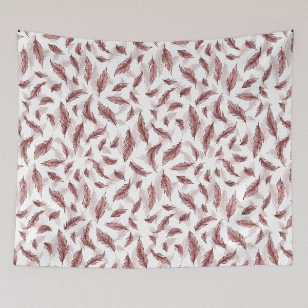 Item preview, Pattern and light flying pink feathers for a pleasant coziness in the duvet cover and bedding cushions.  designed and sold by ArtbySvetik.