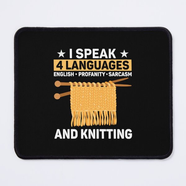 Item preview, I Speak 4 Languages Funny Knitting Crafty knitter designed and sold by DexertimaArt.