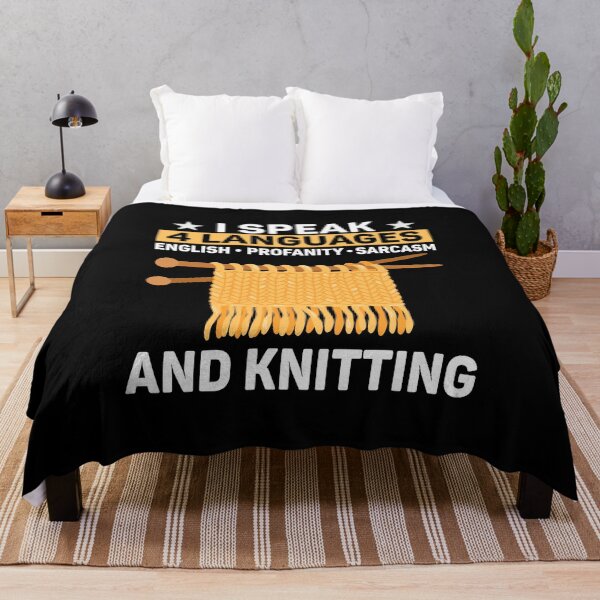 Item preview, I Speak 4 Languages Funny Knitting Crafty knitter designed and sold by DexertimaArt.