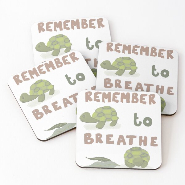 Item preview, Remember to Breathe Tortoise Illustration – Calm Nature-Inspired Motivational Art designed and sold by Warm Whimsy Designs.
