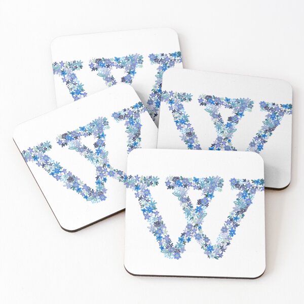 Item preview, Wellesley W Flowers Blue Color Palette designed and sold by octopusmilkman.