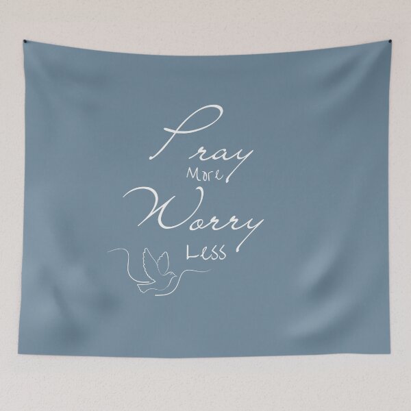 Item preview, Christian Bible Art Gifts - Pray More, Worry Less designed and sold by Our Bible Journey.