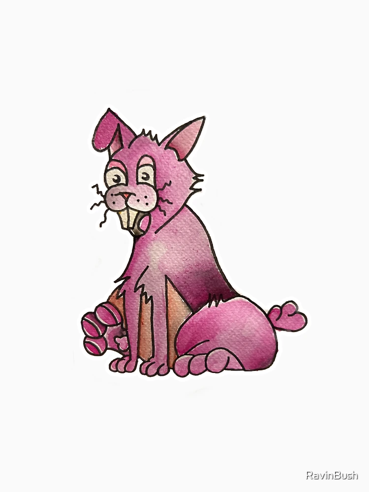 Thumbnail 4 of 4, V-Neck T-Shirt, Pink Rabbit by Ravin Bush designed and sold by RavinBush.