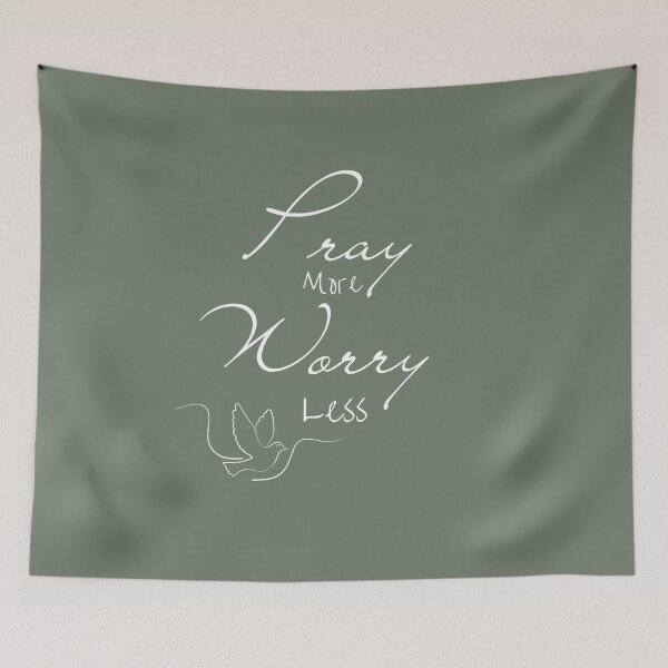 Item preview, Christian Bible Art Gifts - Pray More, Worry Less designed and sold by Our Bible Journey.