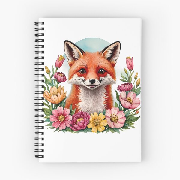 Item preview, Funny fox with flowers designed and sold by CreationbyVona.