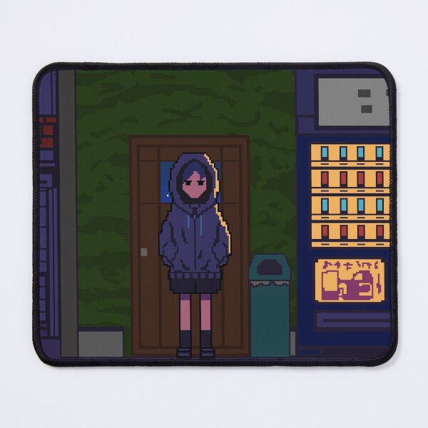 Item preview, Pixel City Night – Hoodie Girl by the Vending Machine designed and sold by kaeru-takeda.