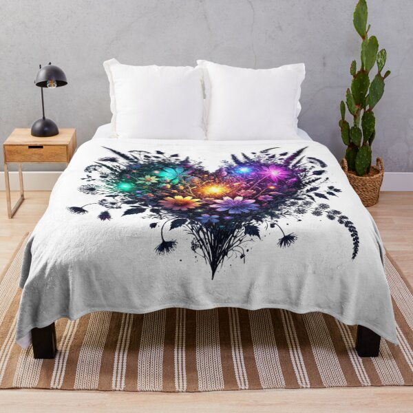 Item preview, Glowing Neon Floral Heart Fantasy Artwork designed and sold by KaanSongwut.