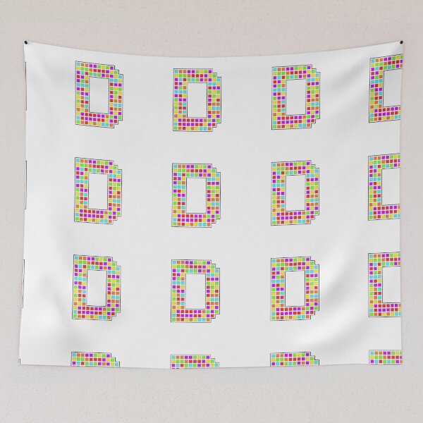 Item preview, Uppercase D - Rainbow Pixel Block Character designed and sold by PixelGlyphs.
