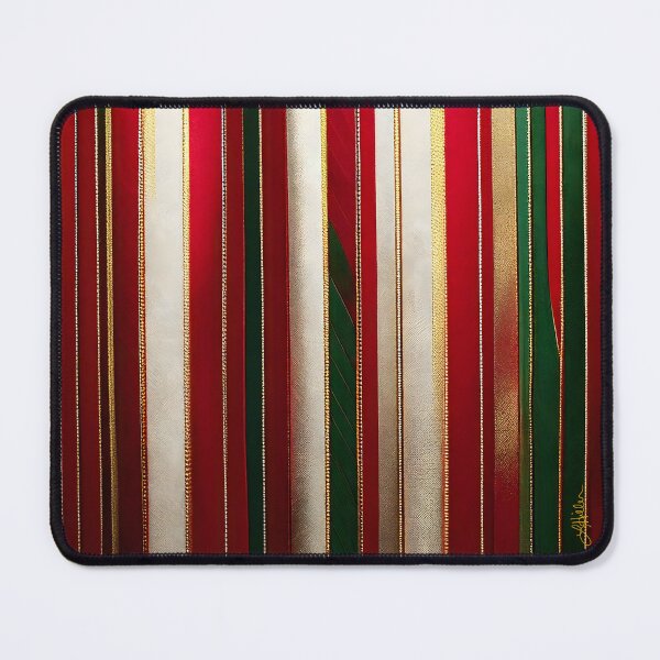 Item preview, Holiday Stripes Pattern Red Green White Gold designed and sold by Lee Hiller Designs.