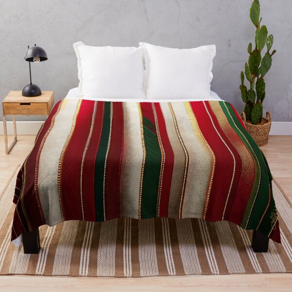 Item preview, Holiday Stripes Pattern Red Green White Gold designed and sold by Lee Hiller Designs.