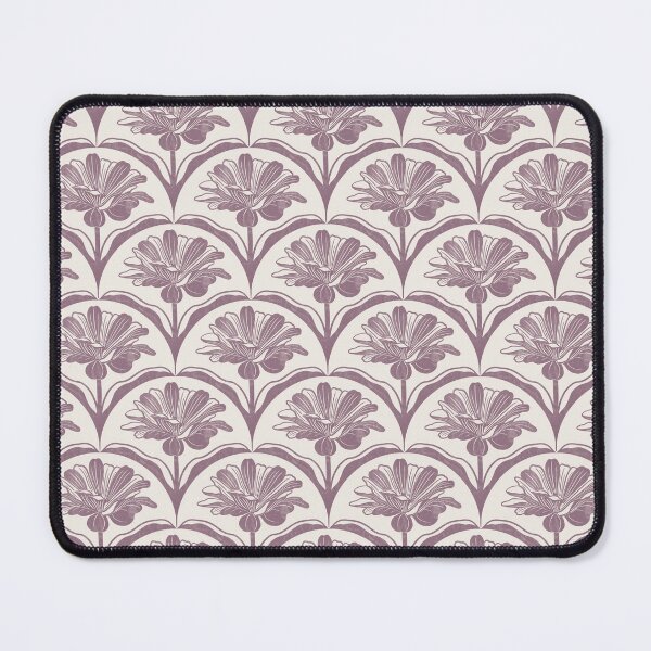 Item preview, Floral Scallop Block Print Pattern - Ibis White & Plum Dandy designed and sold by chrisdembinski.