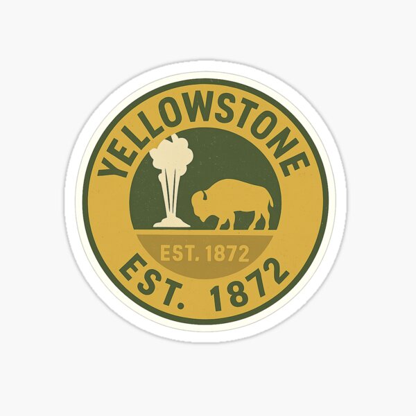 Item preview, Yellowstone East. 1872 – Retro National Park Badge Design designed and sold by Bratak.