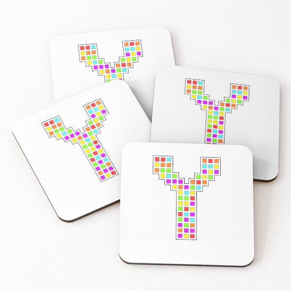 Item preview, Uppercase Y - Rainbow Pixel Block Character designed and sold by PixelGlyphs.