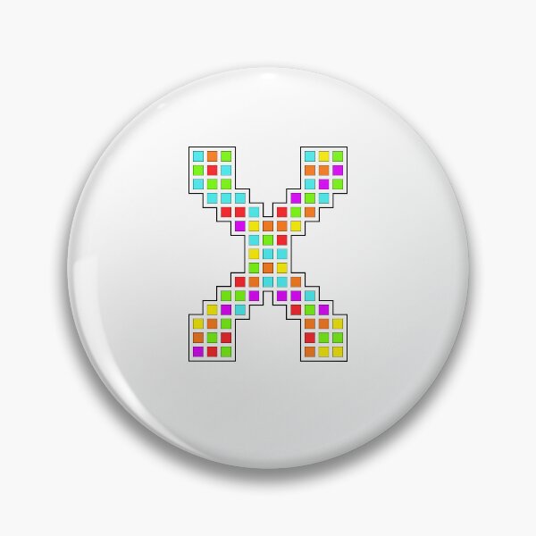 Item preview, Uppercase X - Rainbow Pixel Block Character designed and sold by PixelGlyphs.