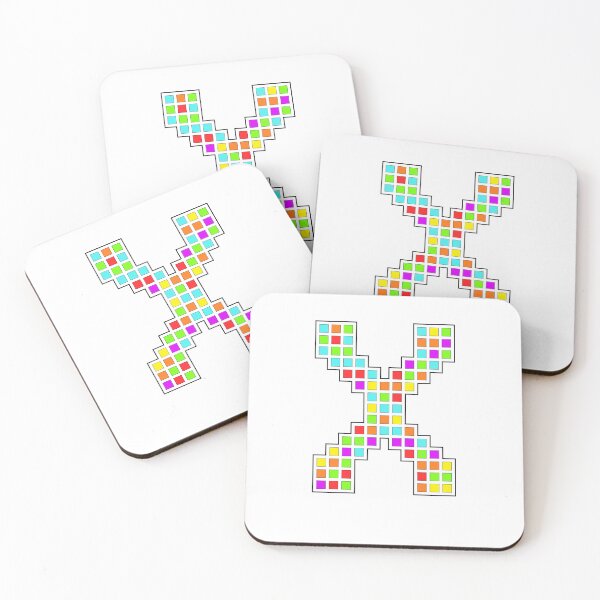 Item preview, Uppercase X - Rainbow Pixel Block Character designed and sold by PixelGlyphs.