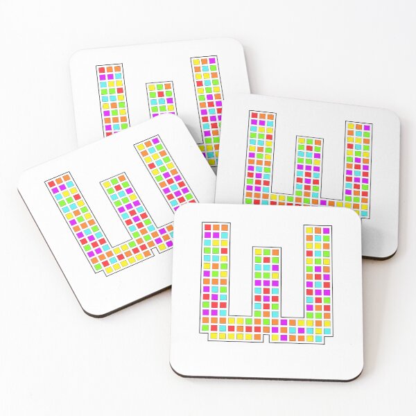 Item preview, Uppercase W - Rainbow Pixel Block Character designed and sold by PixelGlyphs.