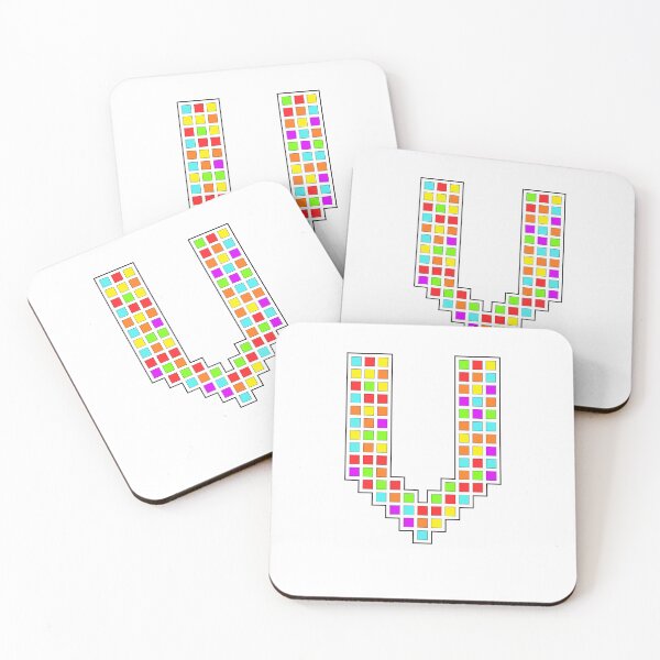 Item preview, Uppercase V - Rainbow Pixel Block Character designed and sold by PixelGlyphs.