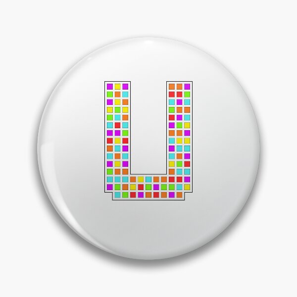 Item preview, Uppercase U - Rainbow Pixel Block Character designed and sold by PixelGlyphs.