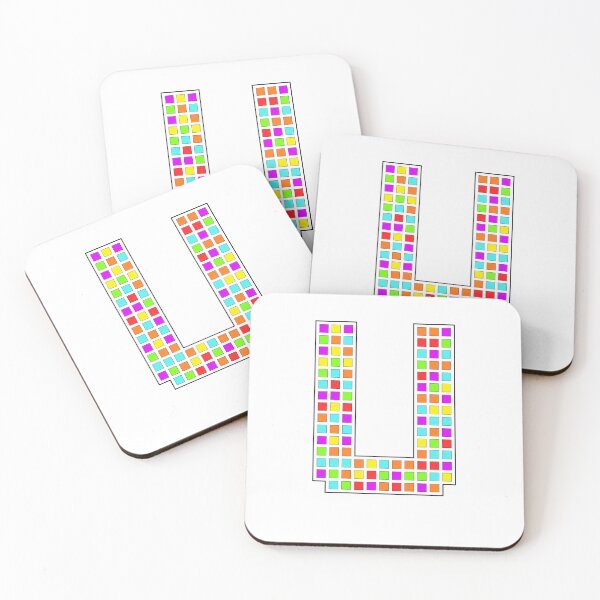 Item preview, Uppercase U - Rainbow Pixel Block Character designed and sold by PixelGlyphs.