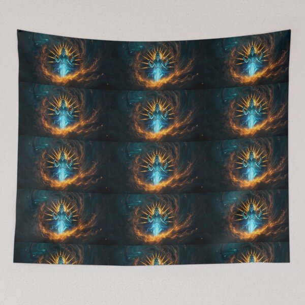Item preview, Brahma, the Creator: Hindu God in Cosmic Radiance designed and sold by RudArtAI.