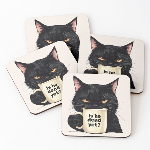 Item preview, Is He Dead Yet Black Cat T-shirt, Dark Humor Graphic, Liberal Shirt, Democrat shirt, Anti Trump Protest  designed and sold by JolinChinn.