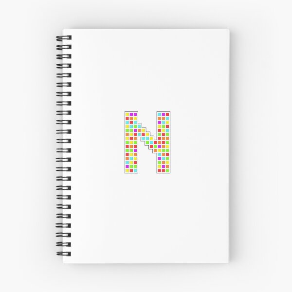 Artikelvorschau, Großbuchstabe N – Regenbogen-Pixelblockzeichen entworfen und verkauft von PixelGlyphs.