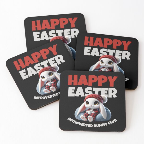 Item preview, Introverted Bunny Club | Happy Easter T-Shirt with Bunny in Pyjamas & Hot Chocolate designed and sold by Manic Merch Designs.