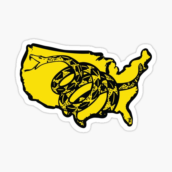 Item preview, USA United States of America  - Libertarian - Don't Tread On Me Gadsden Snake on AMERICAN Map designed and sold by pelagio.