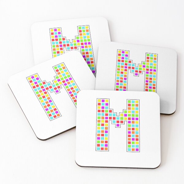 Item preview, Uppercase M - Rainbow Pixel Block Character designed and sold by PixelGlyphs.