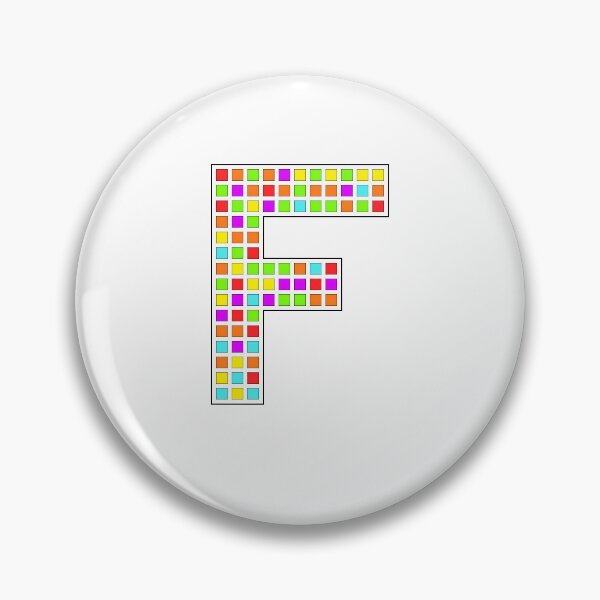 Item preview, Uppercase F - Rainbow Pixel Block Character designed and sold by PixelGlyphs.